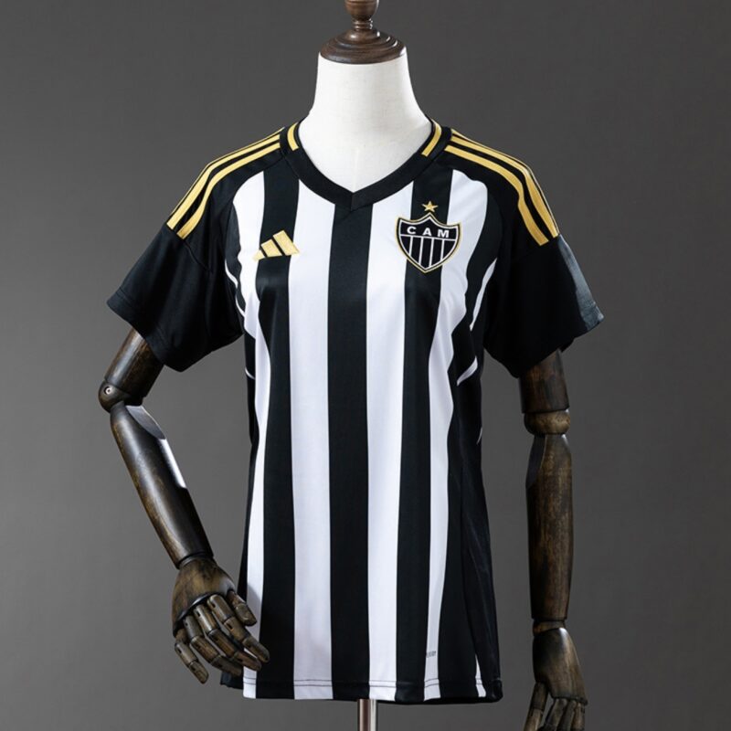 Camisa Feminina Atlético/MG preta e branca 25/26