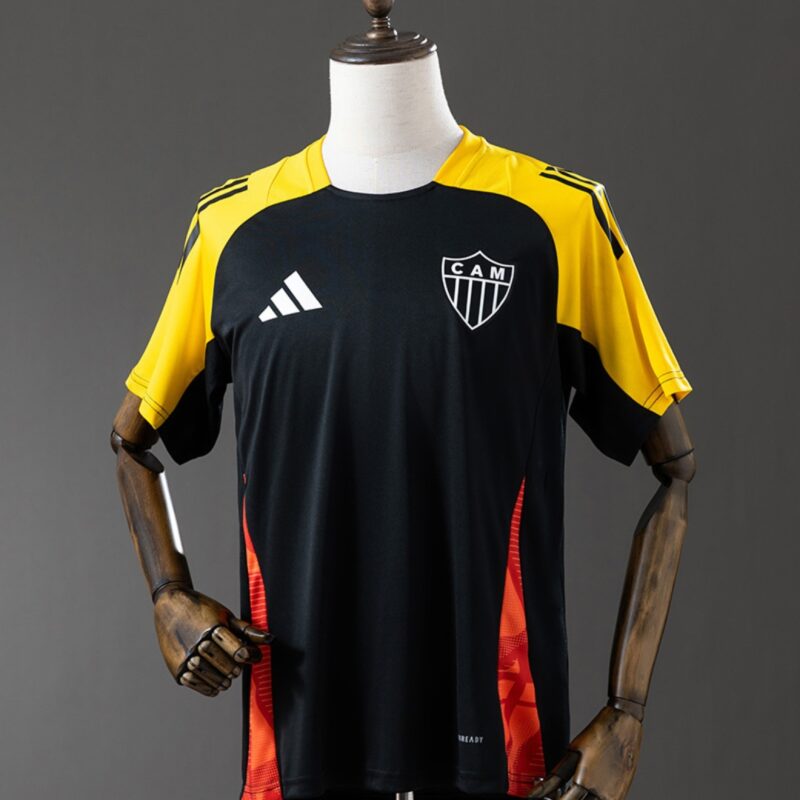 Camisa masculina Atlético/ MG Treino Preto e Amarelo 25/26